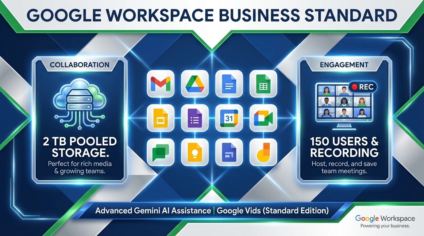 Google Workspace Business Standard – Enhanced Collaboration, AI, and Meeting Recordings